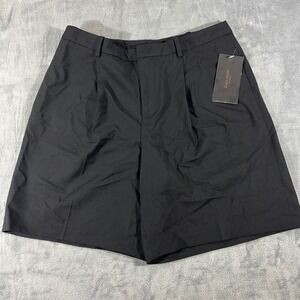 Zara Basic Women‎ Black High Waisted Pleated Tailored Shorts Size M